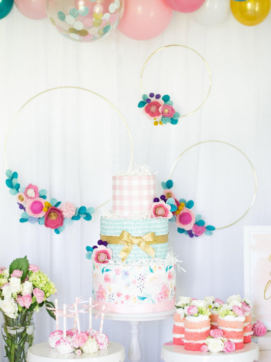Watercolor Felt Flower Baby Shower - Baby Blossom Company