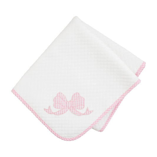 Pink Bow Quilted Blanket