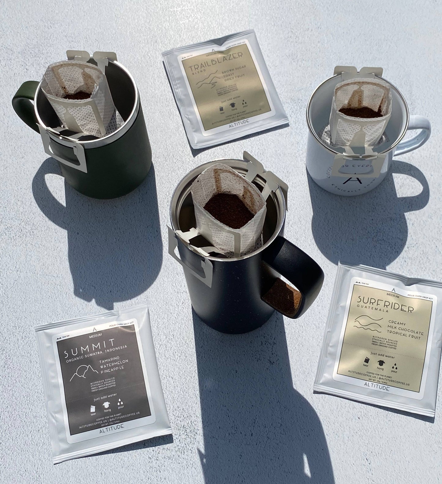 Single Serve Pour Over Coffee Kit: Campfire Blend