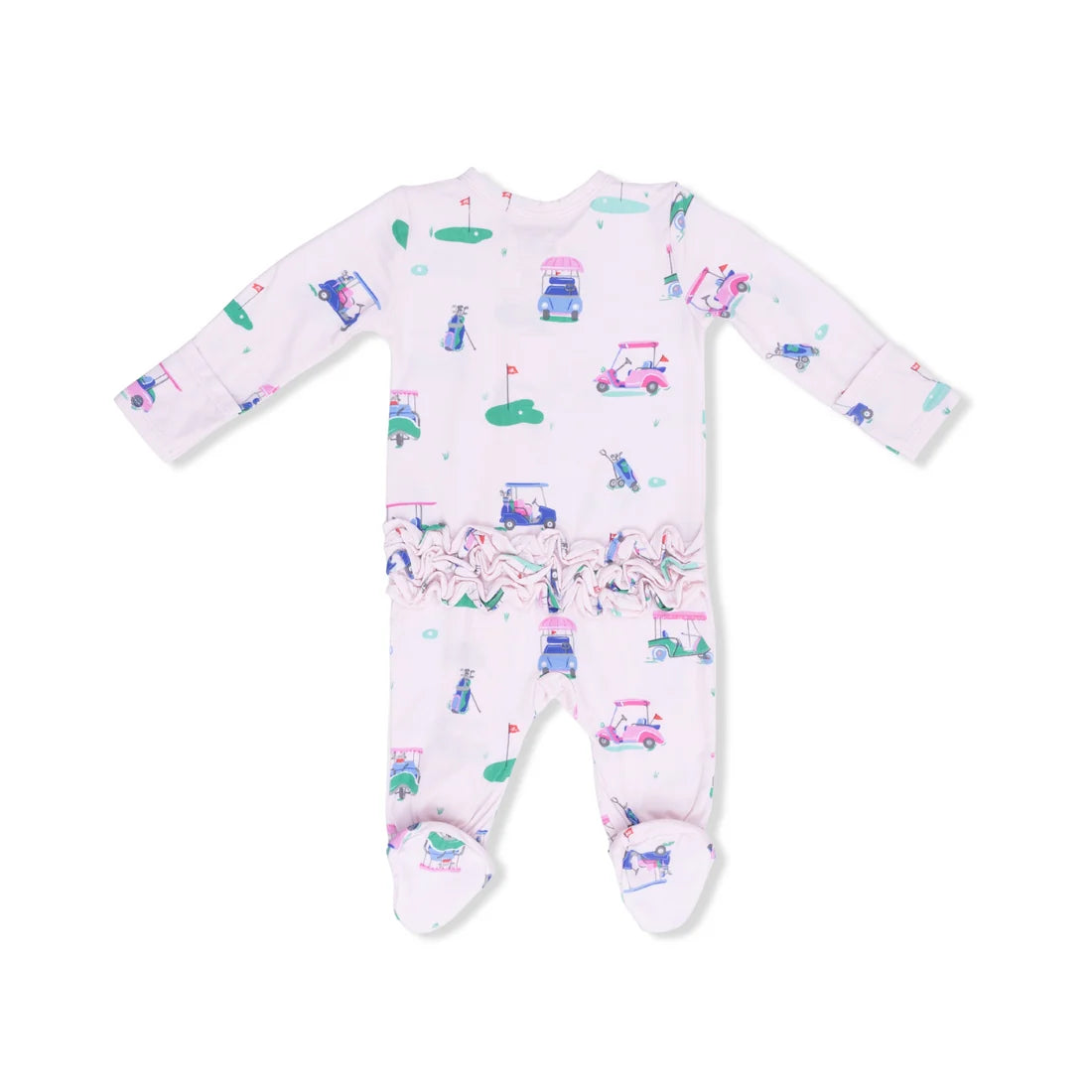 Pink Vintage Golf Carts Footie