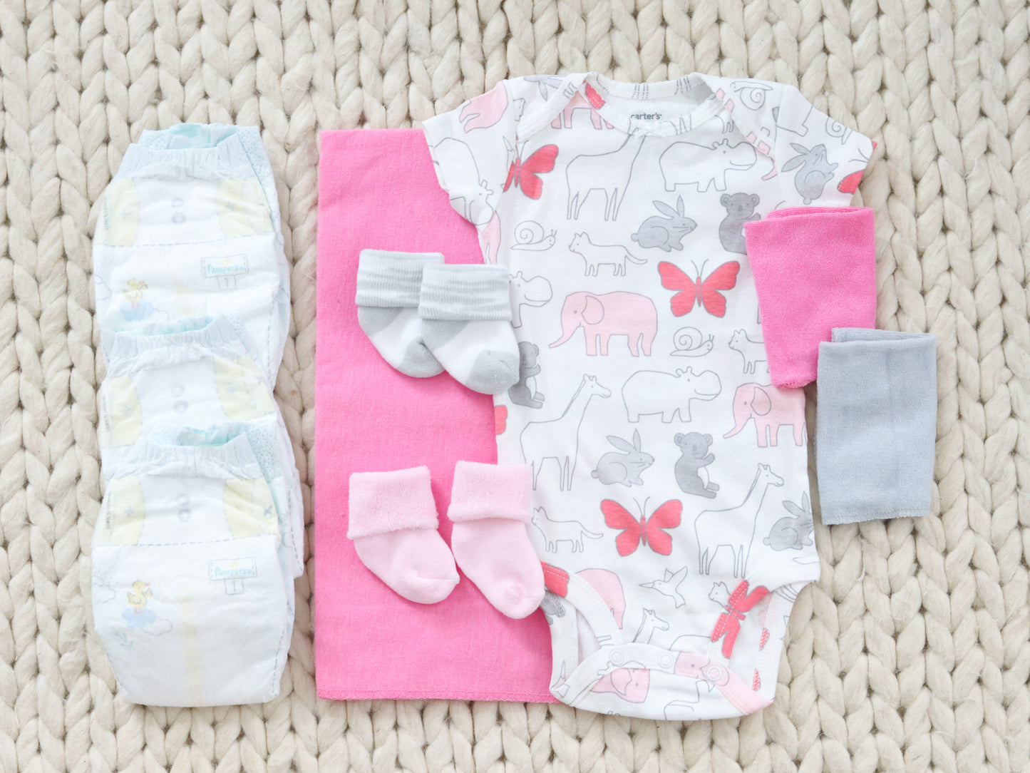 Pink Safari Baby Girl Gift Set