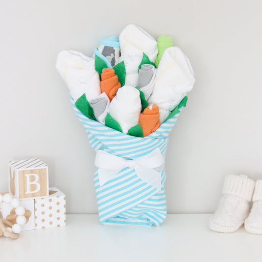 Aqua Stripe Baby Gift Set - Baby Blossom Company
