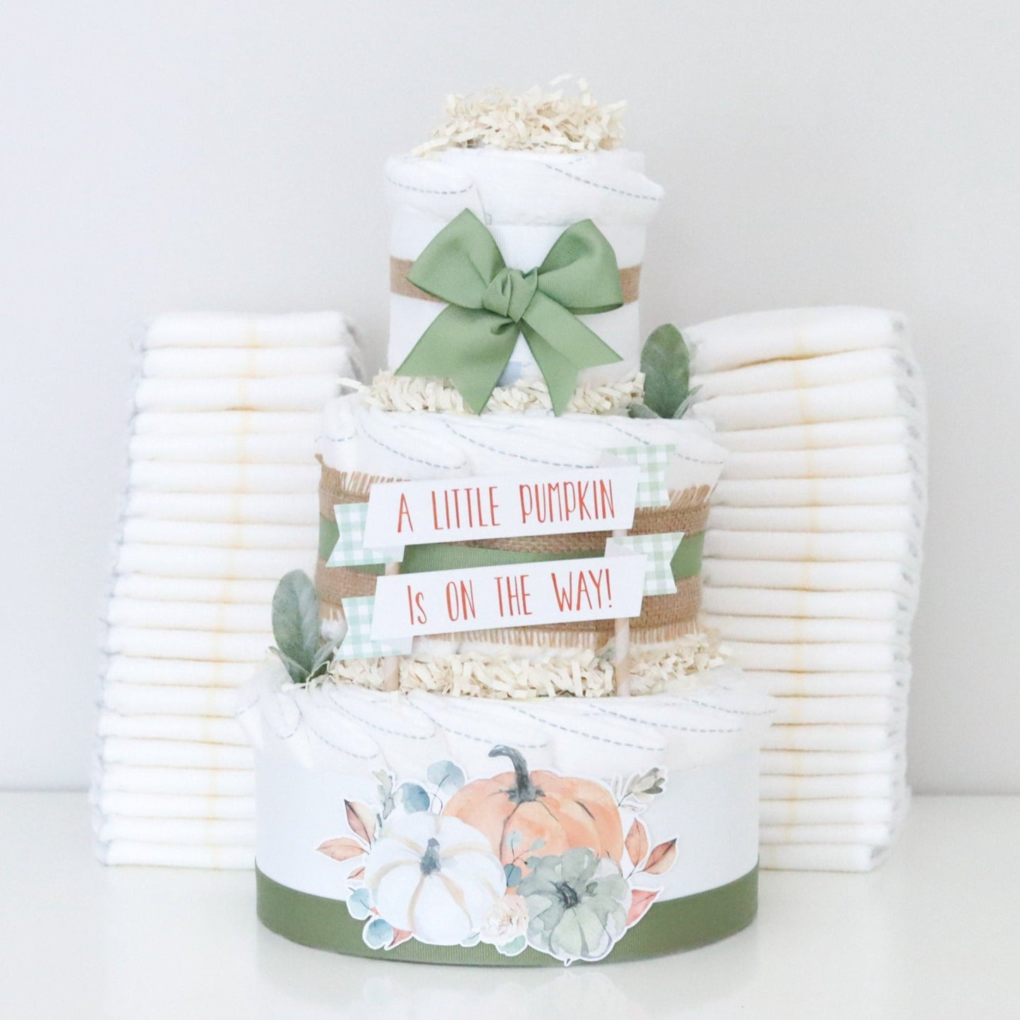 Autumn Pumpkin Diaper Cake - Baby Blossom Company