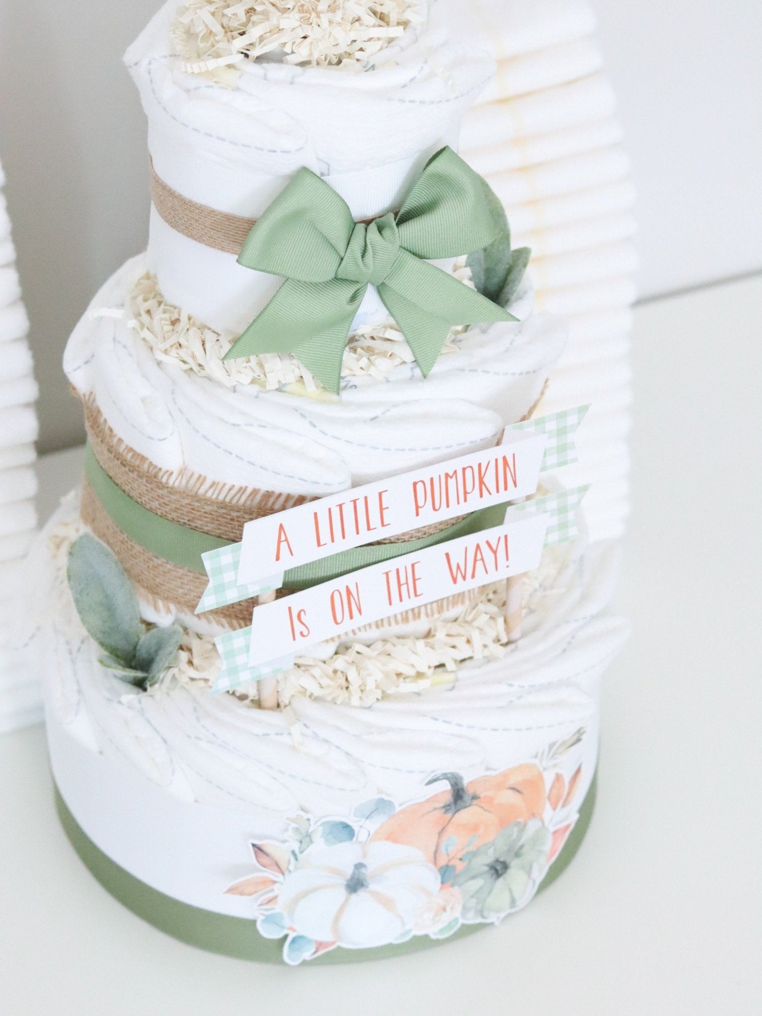 Autumn Pumpkin Diaper Cake - Baby Blossom Company