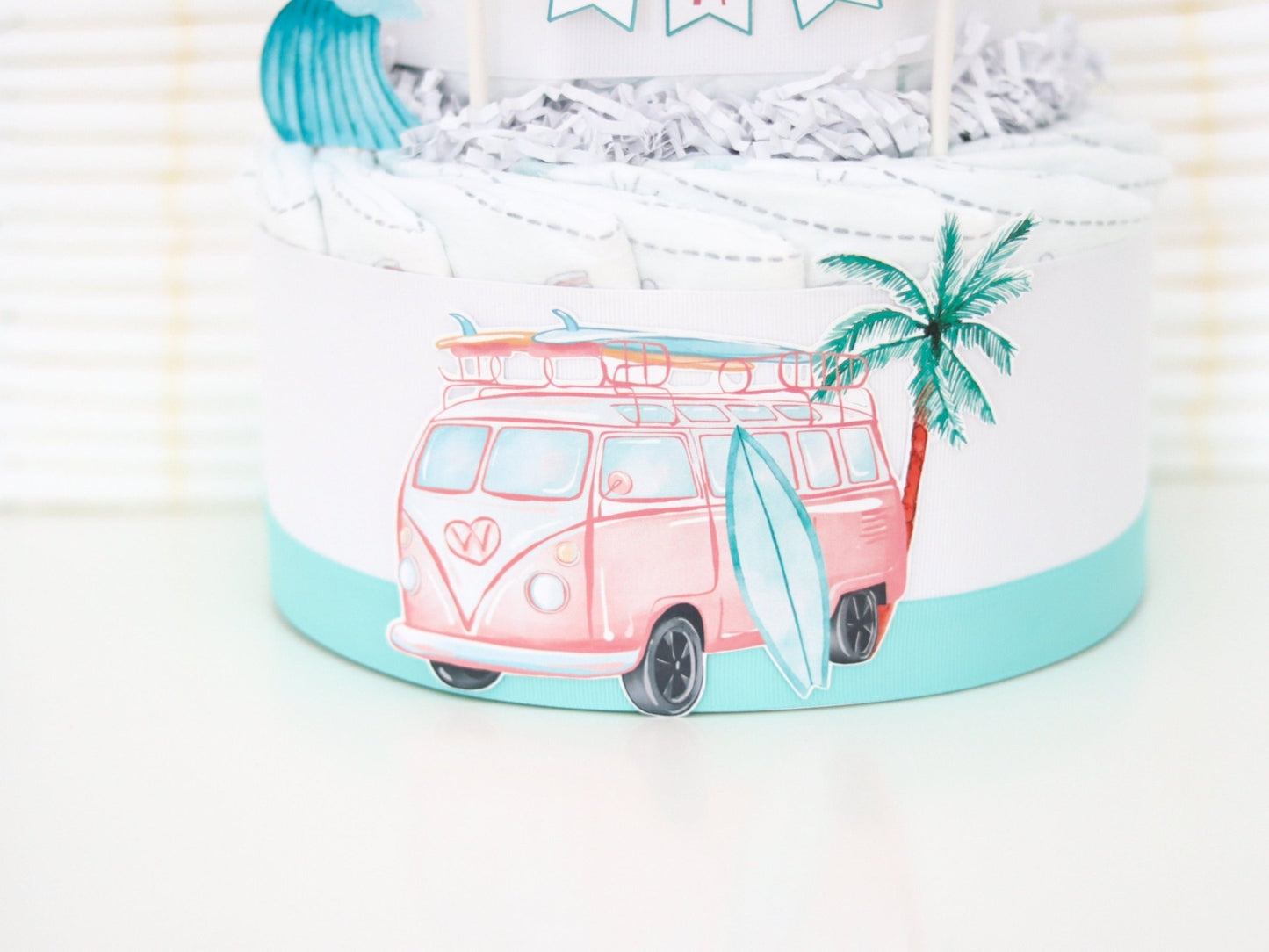 Baby on Board Diaper Cake - Pink - Baby Blossom Company