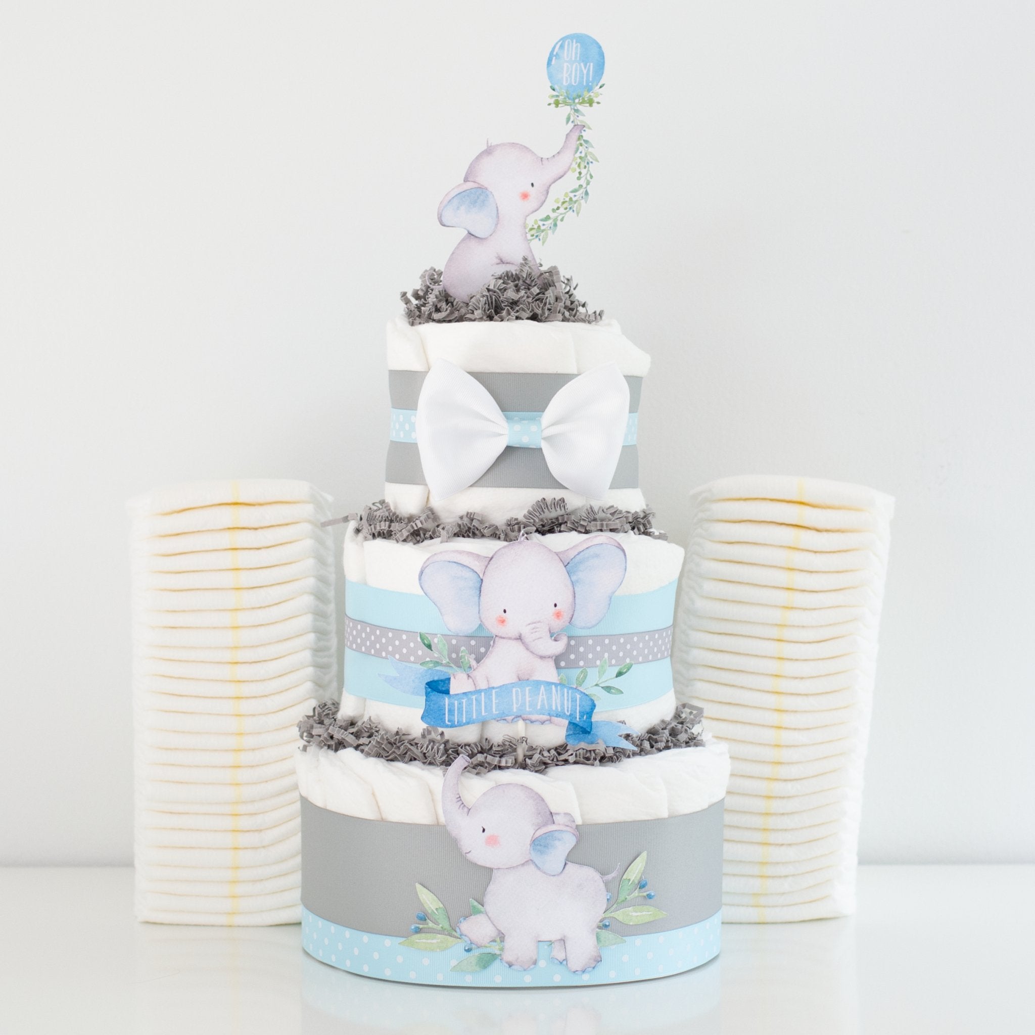 Girl Elephant Diaper Cake, deals Elephant Themed, Elephant Baby Shower, Centerpiece, Safari Diaper Cake