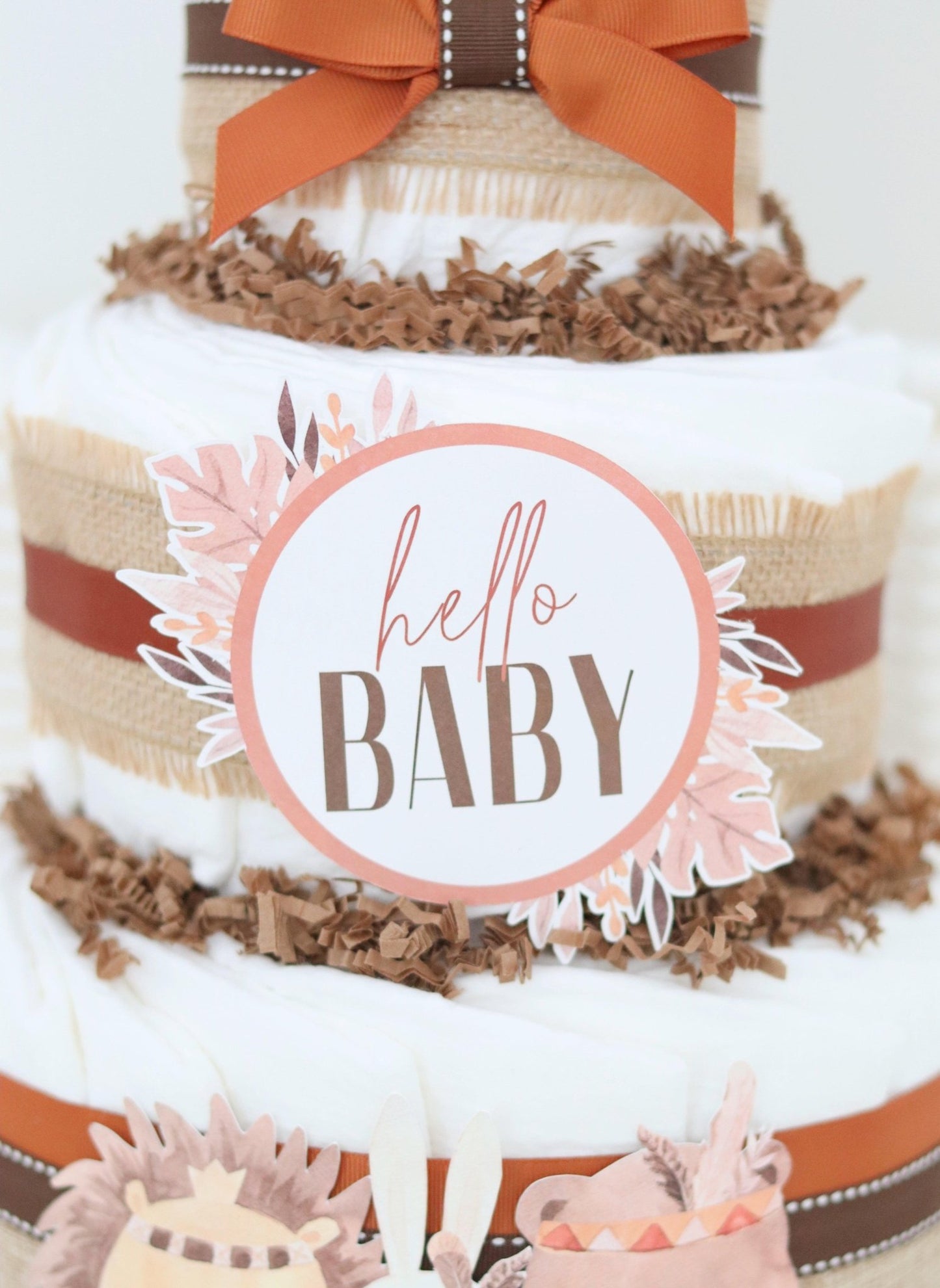 Boho Animals Diaper Cake - Baby Blossom Company