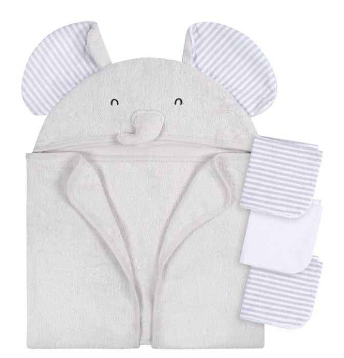 Elephant Bath Towel & Washcloth Set - Baby Blossom Company