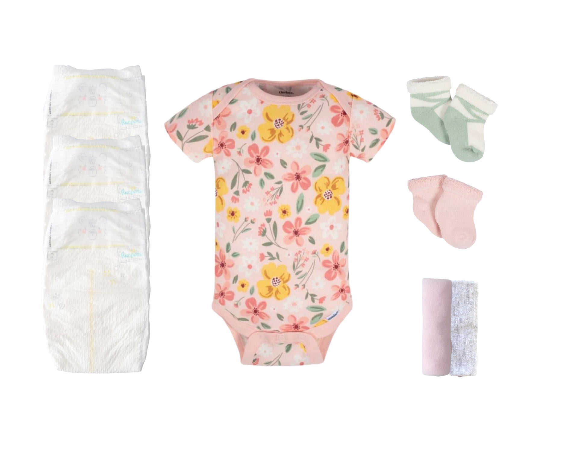 Golden Floral Baby Gift Set - Baby Blossom Company