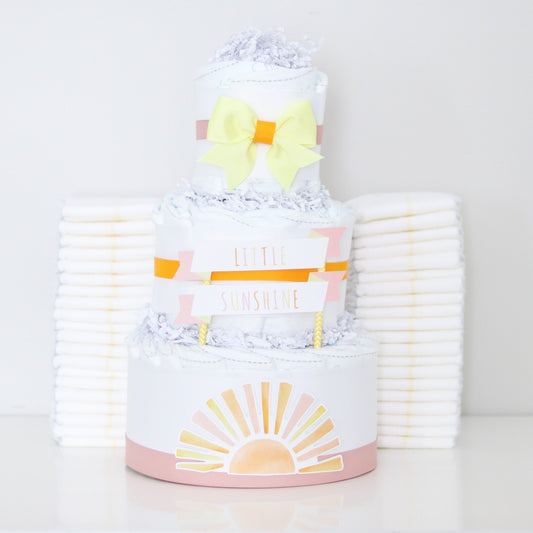 pink little sunshine diaper cake decoration