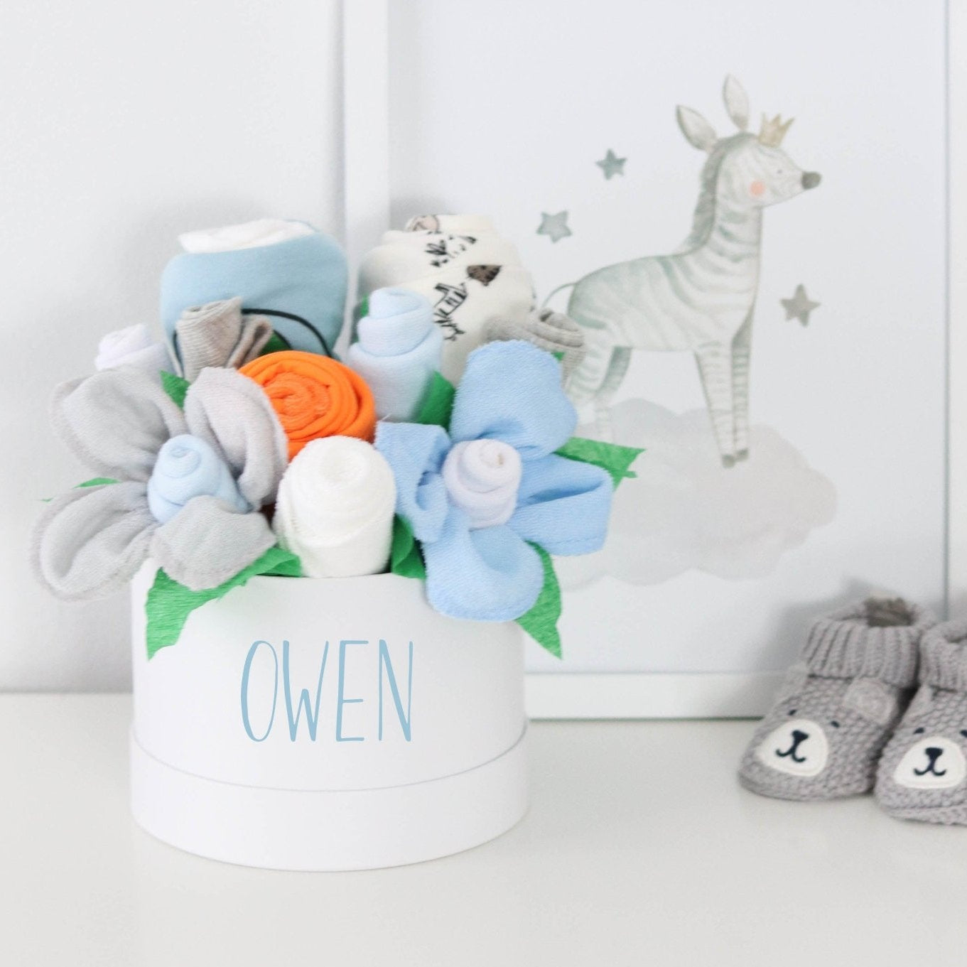 Jungle Buddies Baby Gift Box Bouquet Collection - Baby Blossom Company