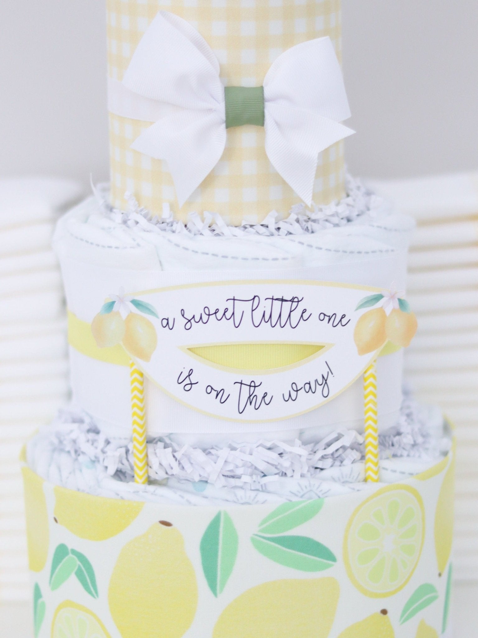 Lemon Diaper Cake - Baby Blossom Company