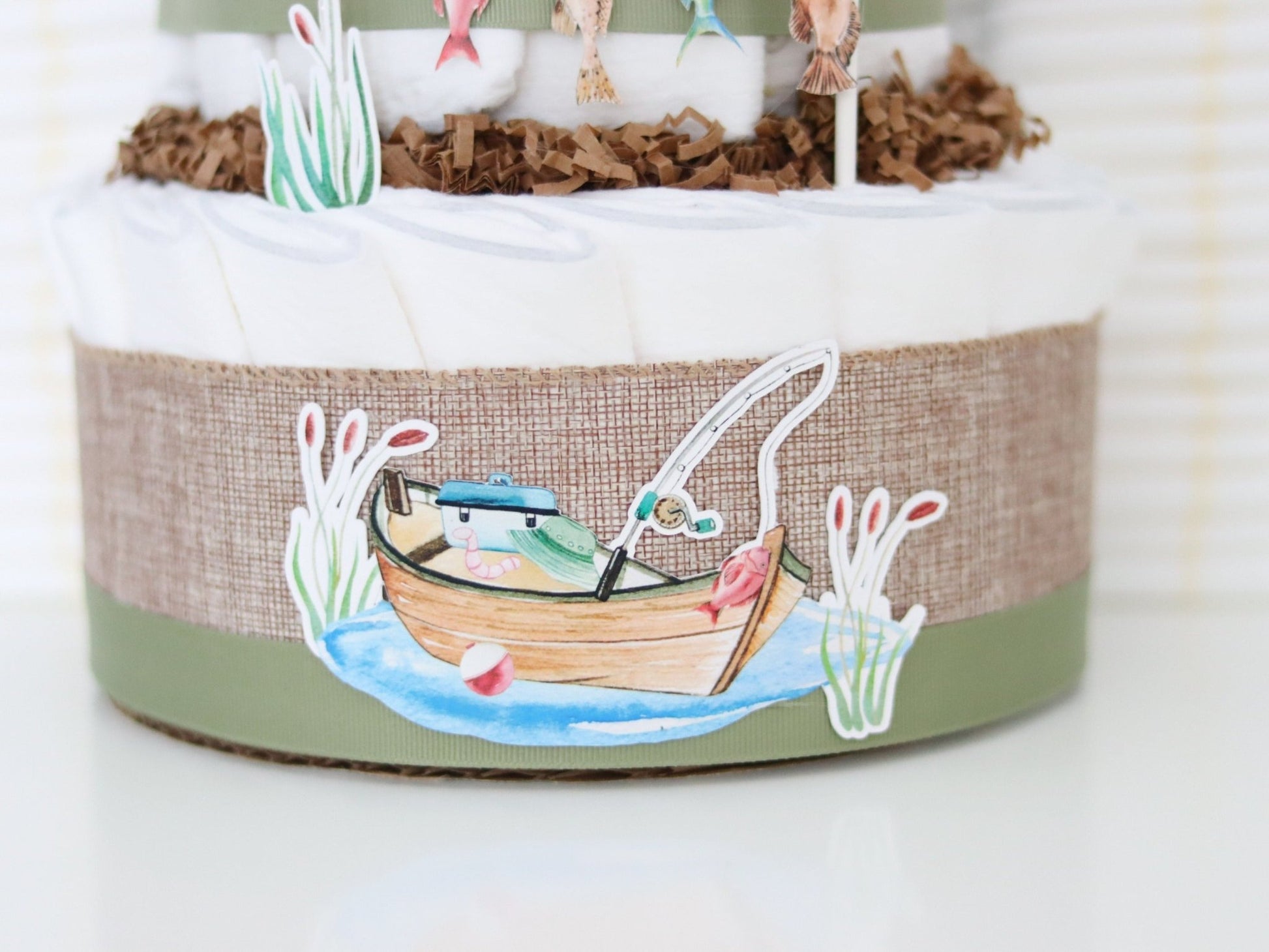 Little Fisherman Diaper Cake - Baby Blossom Company