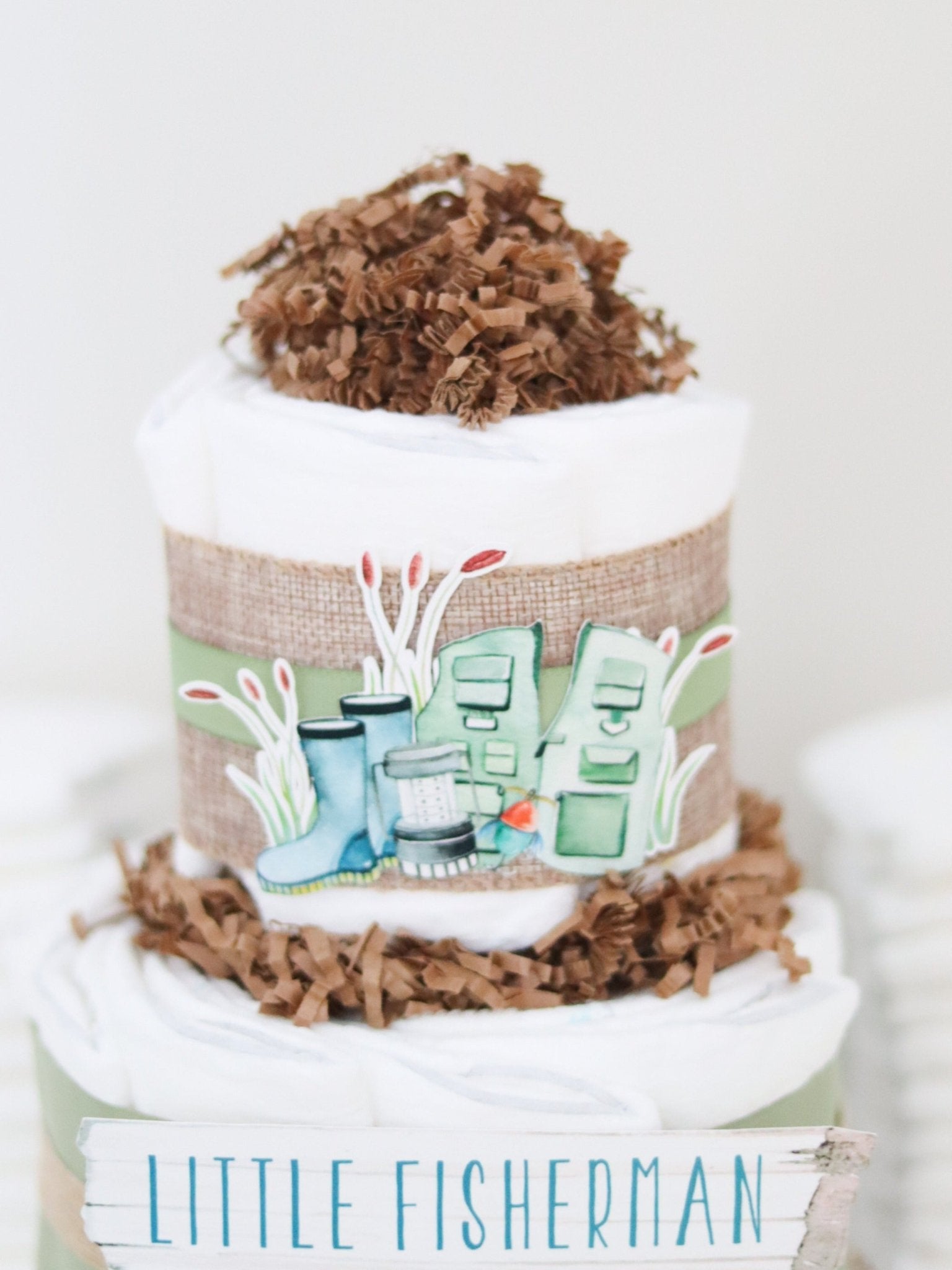 Little Fisherman Diaper Cake - Baby Blossom Company
