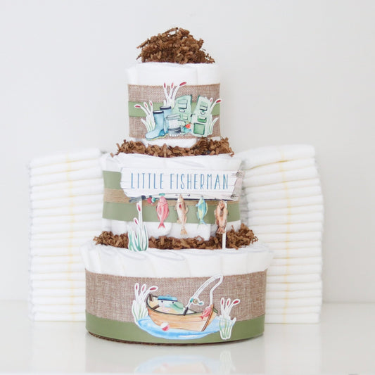 Little Fisherman Diaper Cake - Baby Blossom Company