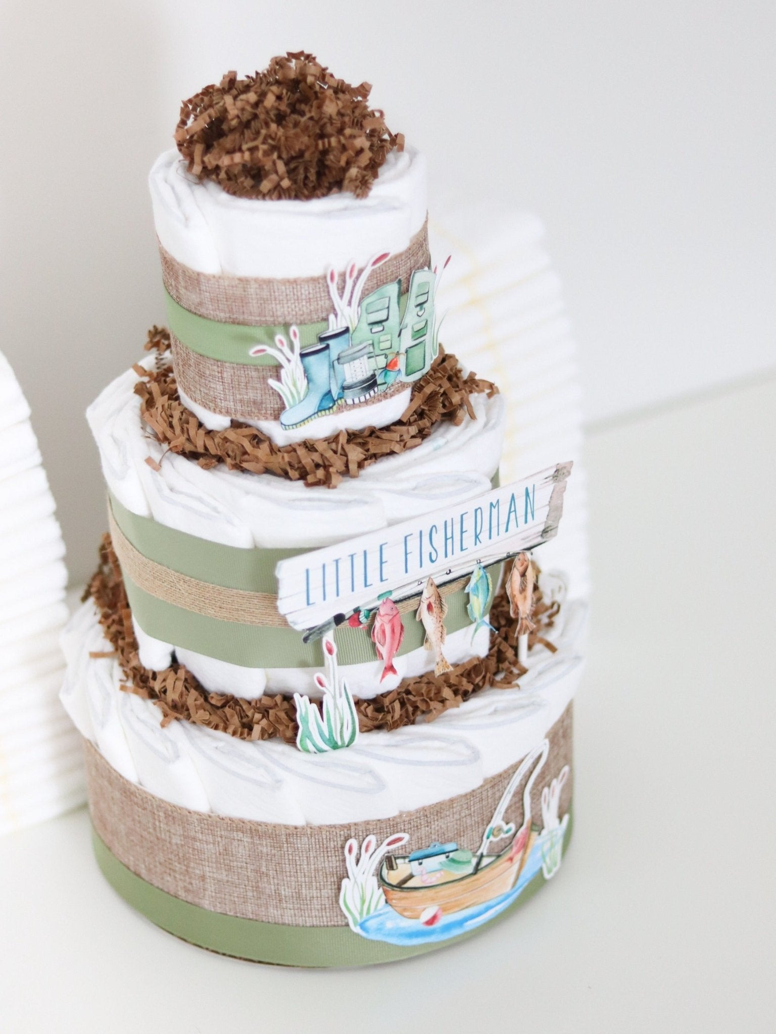 Little Fisherman Diaper Cake - Baby Blossom Company