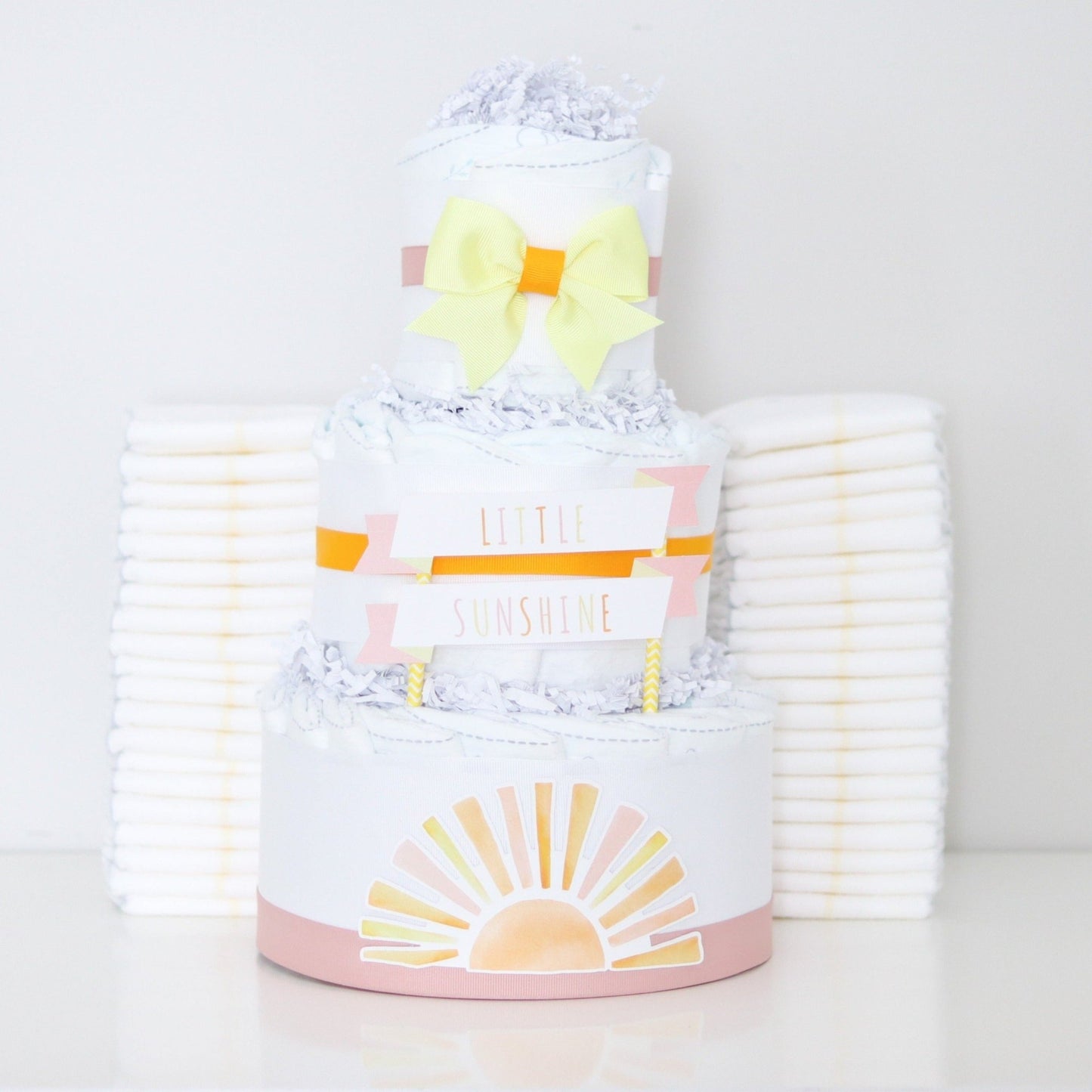 Little Sunshine Diaper Cake - Pink - Baby Blossom Company