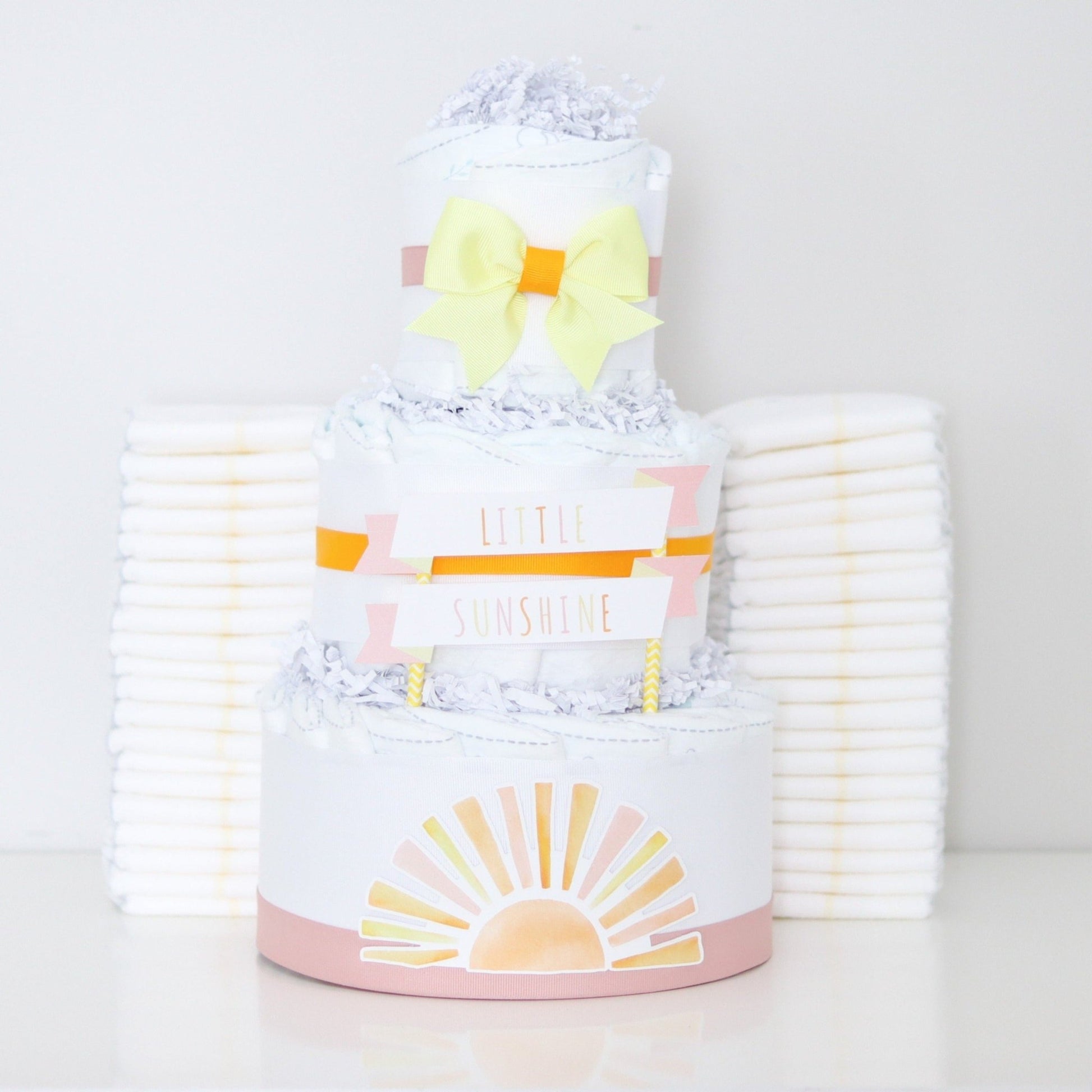 Little Sunshine Diaper Cake - Pink - Baby Blossom Company
