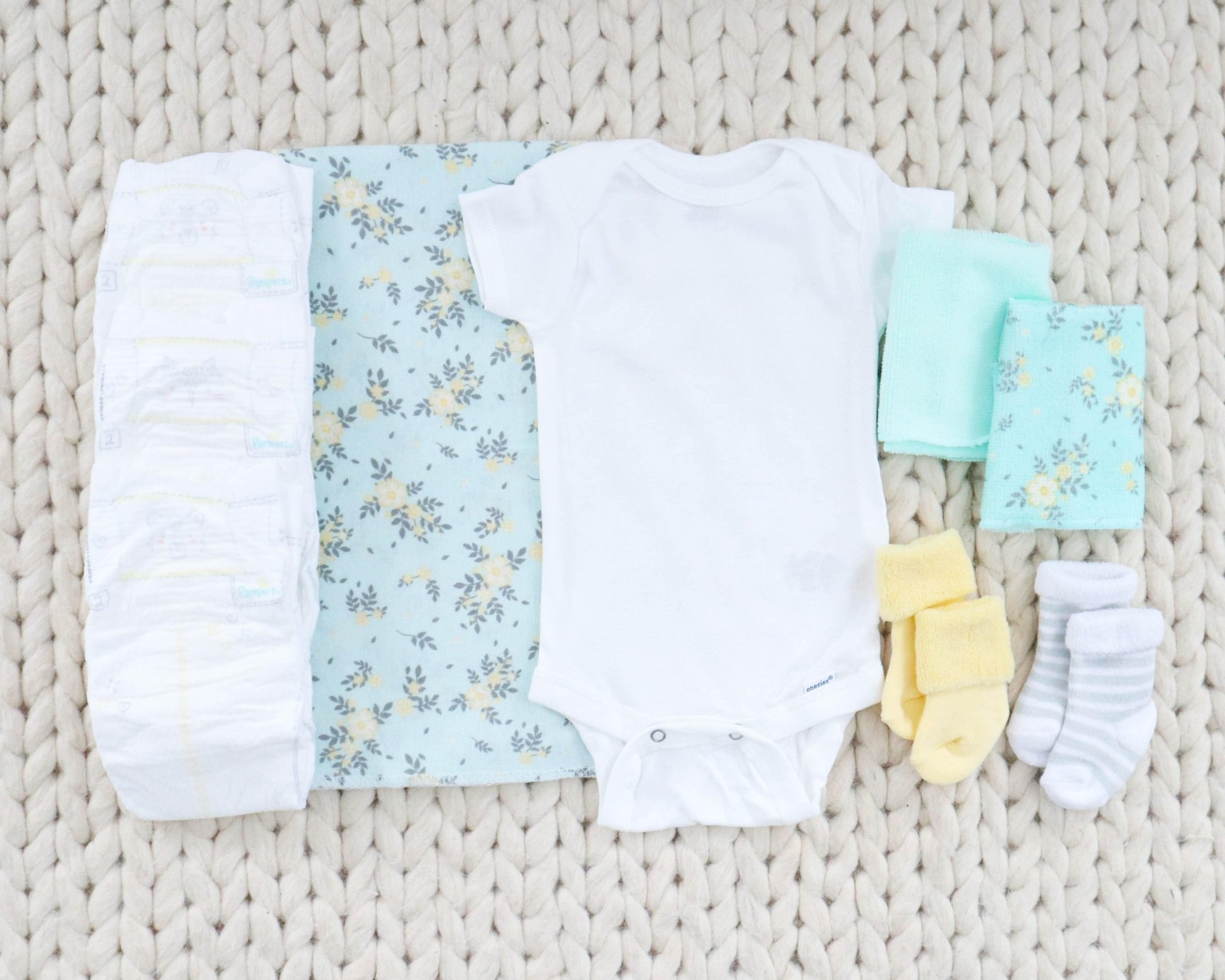 Mint Floral Baby Gift Set - Baby Blossom Company