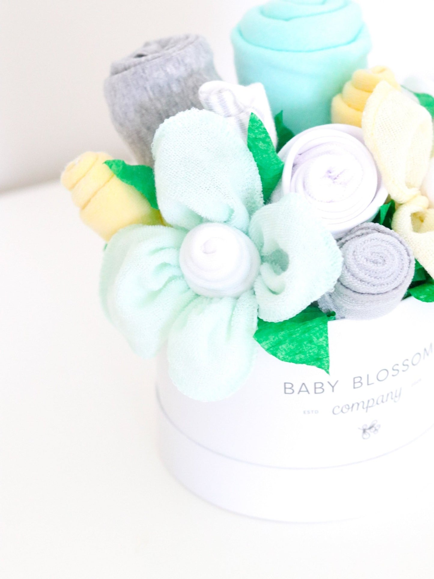 Neutral Hatbox Bouquet - Petite - Baby Blossom Company