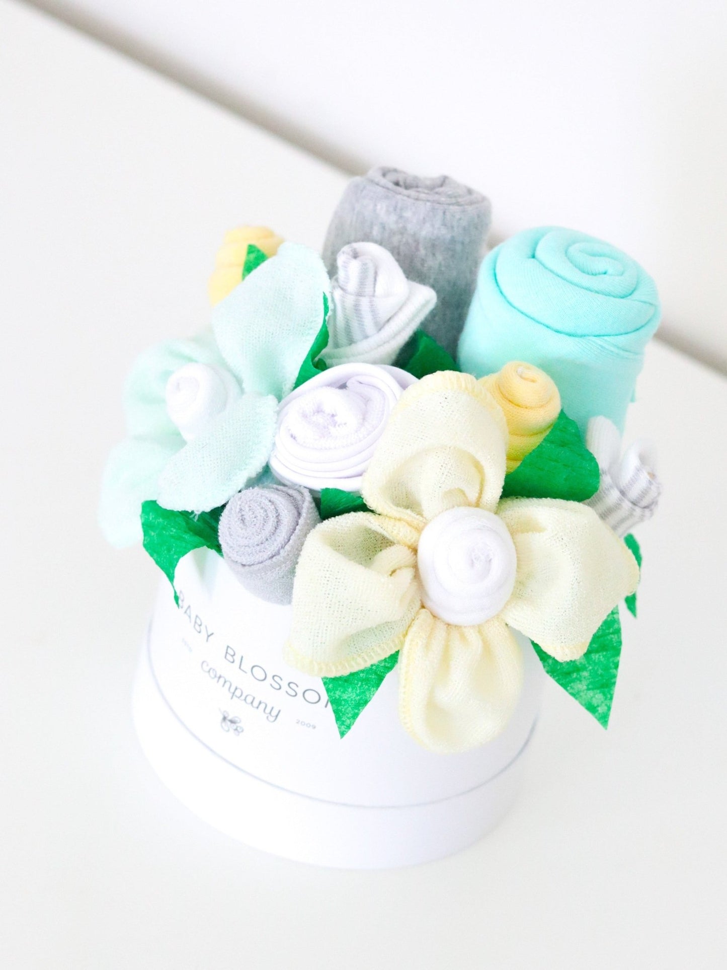 Neutral Hatbox Bouquet - Petite - Baby Blossom Company