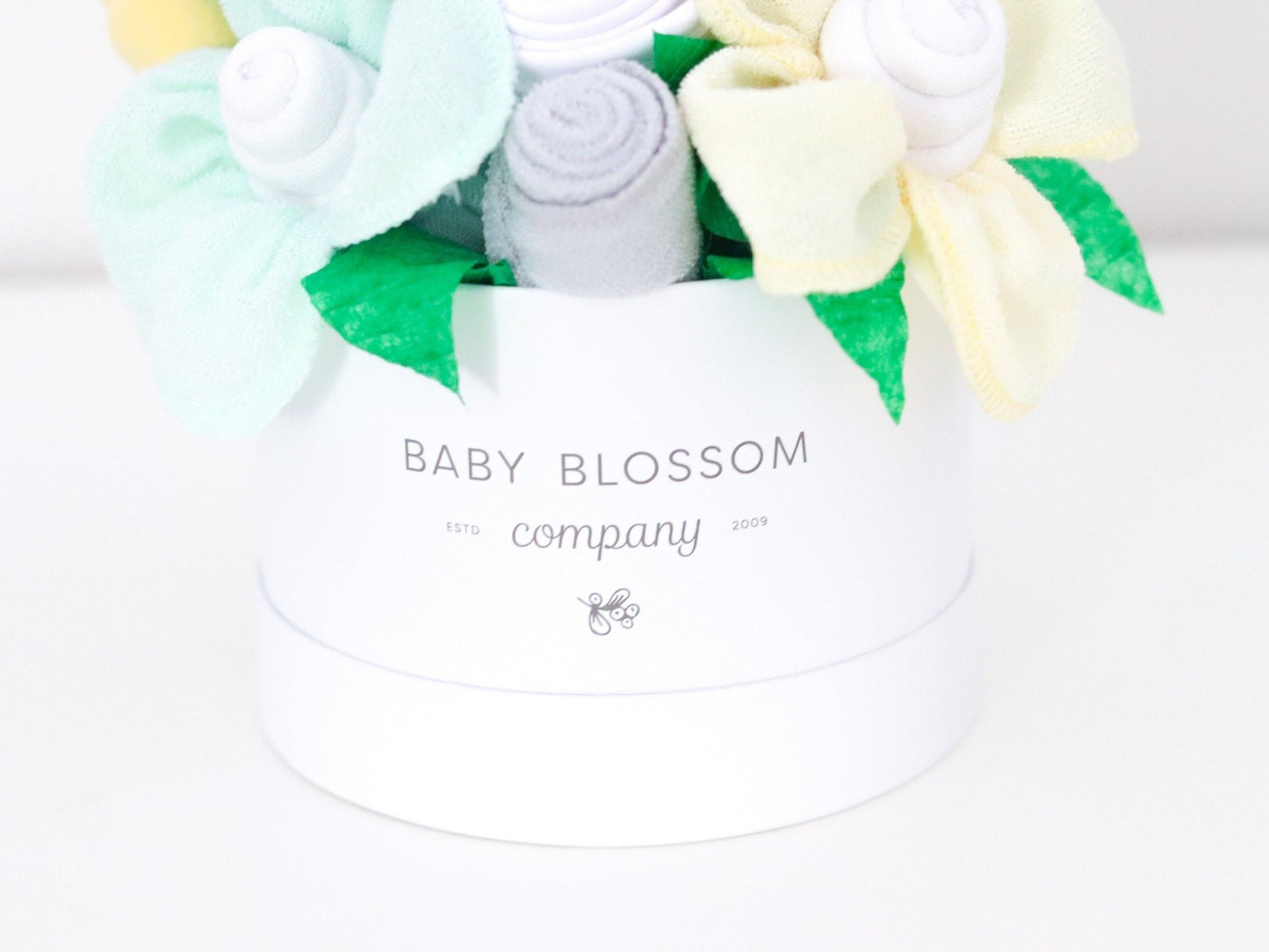 Neutral Hatbox Bouquet - Petite - Baby Blossom Company