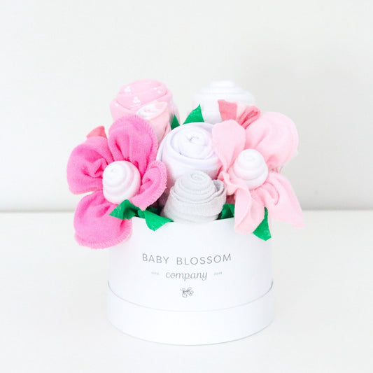 Pink Hatbox Bouquet - Petite - Baby Blossom Company