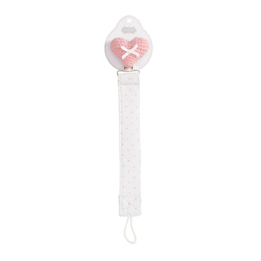Pink Heart Knit Pacifier Clip - Baby Blossom Company