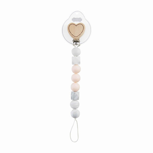 Pink Heart Silicone Pacifier Clip - Baby Blossom Company