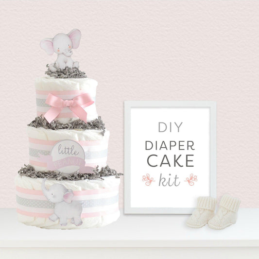 Pink Little Peanut Diaper Cake Kit - Baby Blossom Company