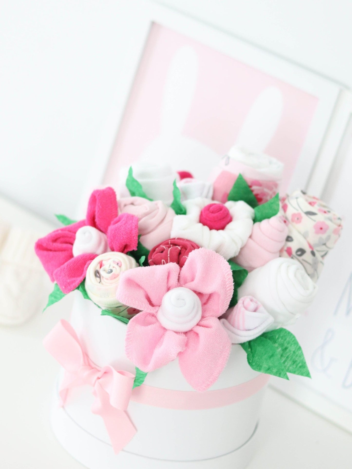Pretty in Pink Baby Girl Gift Box Bouquet - Baby Blossom Company