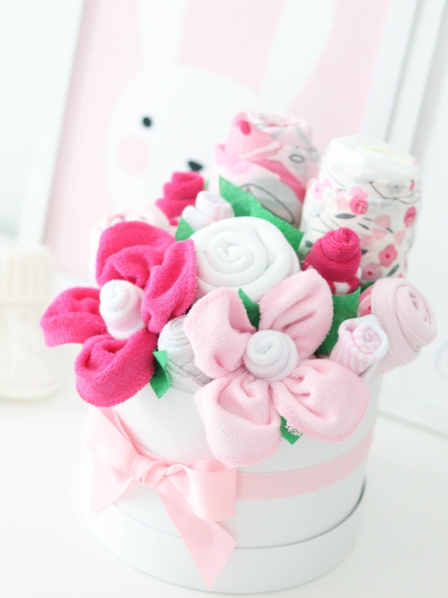 Pretty in Pink Baby Girl Gift Box Bouquet - Baby Blossom Company