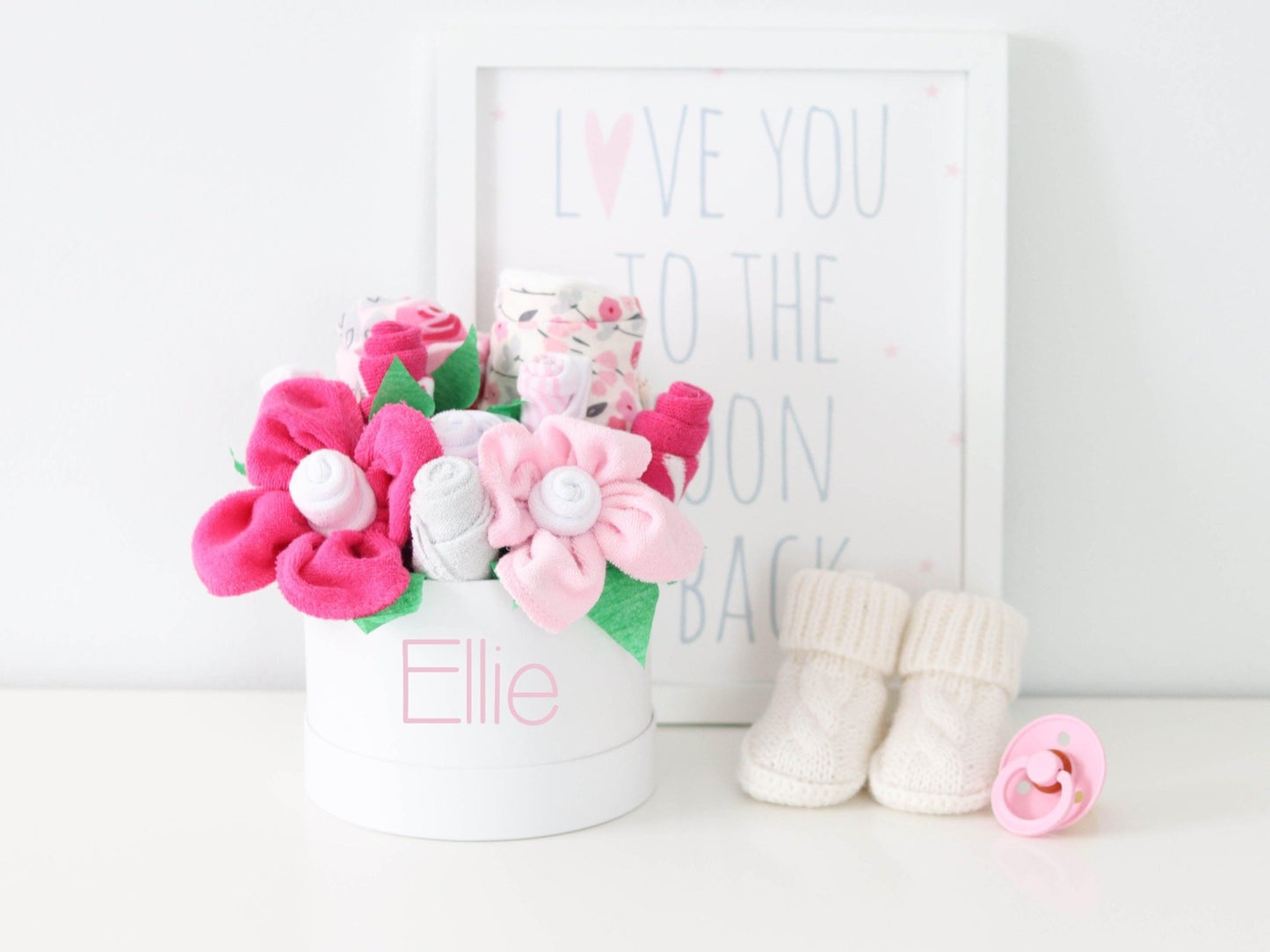 Pretty in Pink Baby Girl Gift Box Bouquet - Baby Blossom Company