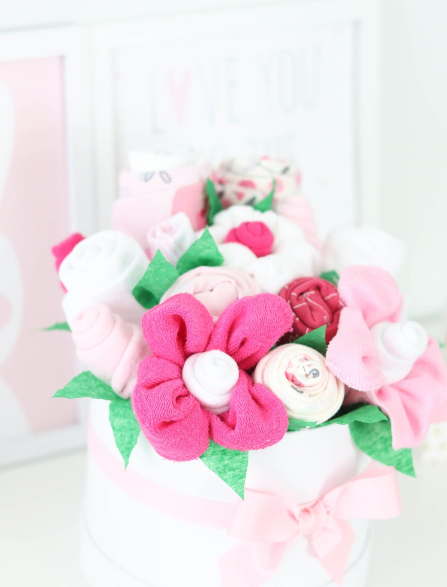 Pretty in Pink Baby Girl Gift Box Bouquet - Baby Blossom Company
