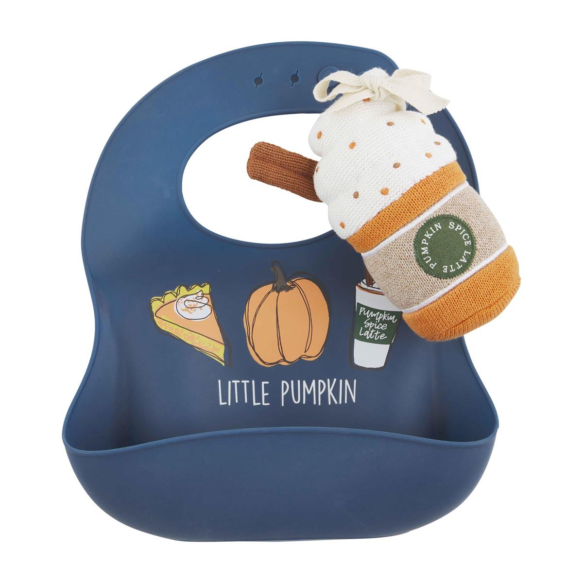 Pumpkin Spice Bib & Rattle Set - Baby Blossom Company