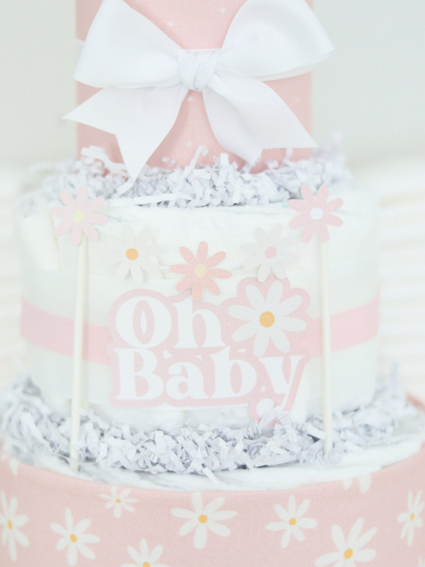 Retro Daisy Diaper Cake - Baby Blossom Company