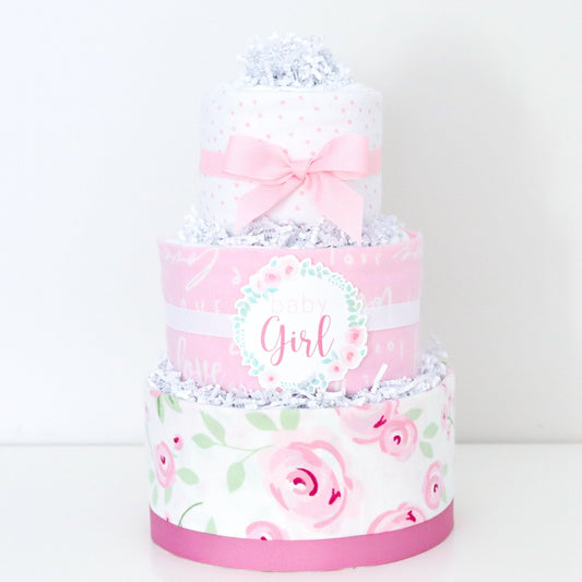 Rose Diaper Cake - Baby Blossom Company