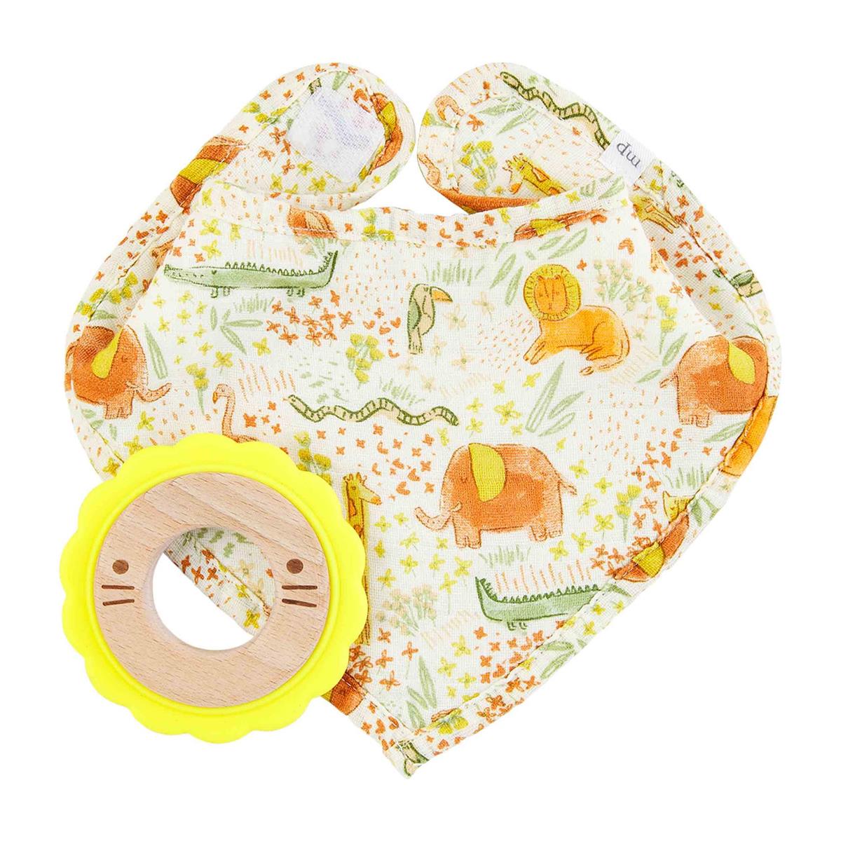 Safari Bib and Teether Set - Baby Blossom Company