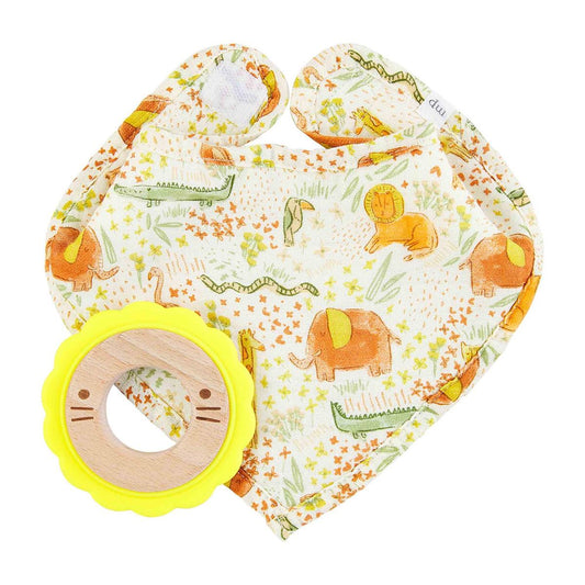 Safari Bib and Teether Set - Baby Blossom Company