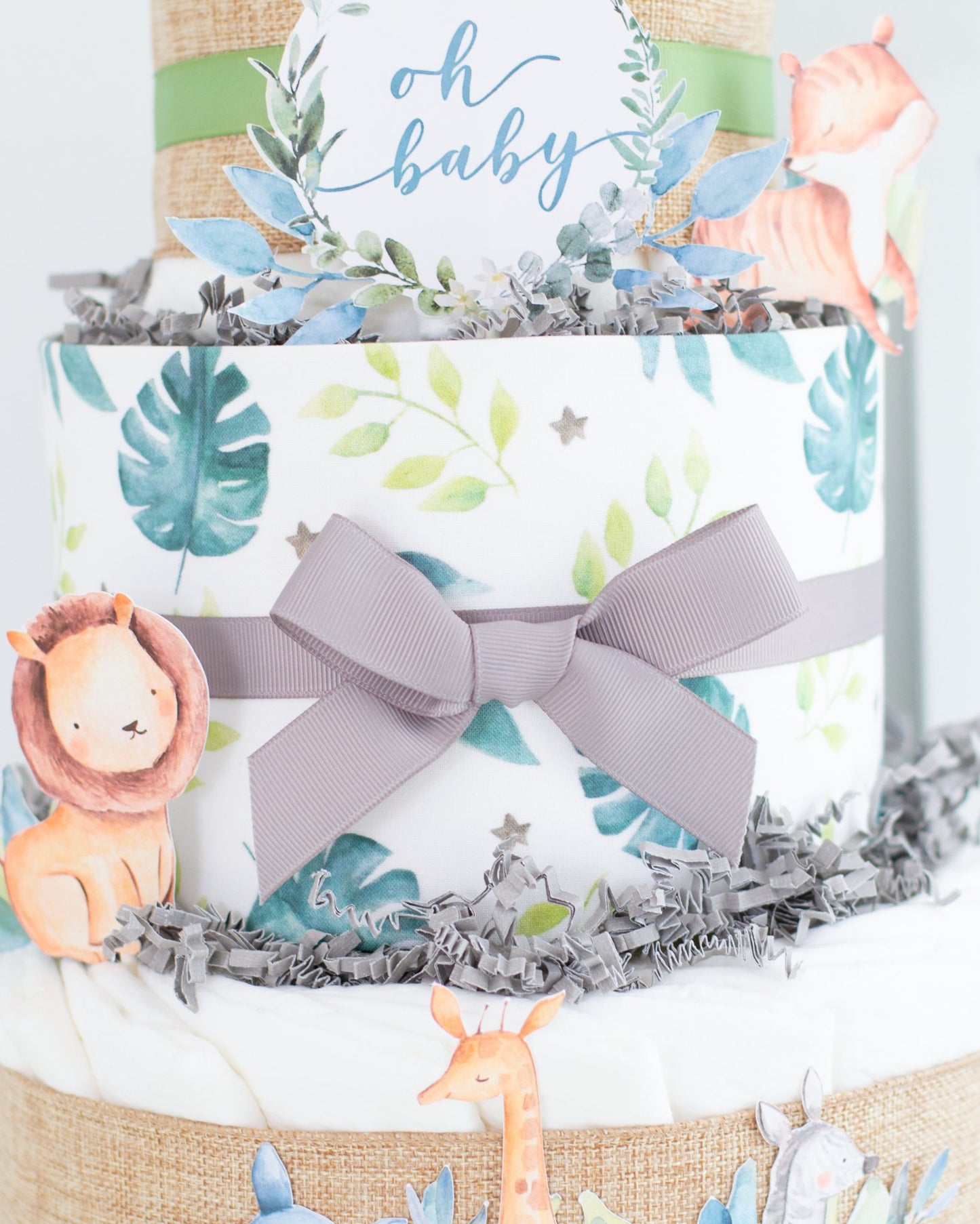 Safari Friends Diaper Cake - Baby Blossom Company