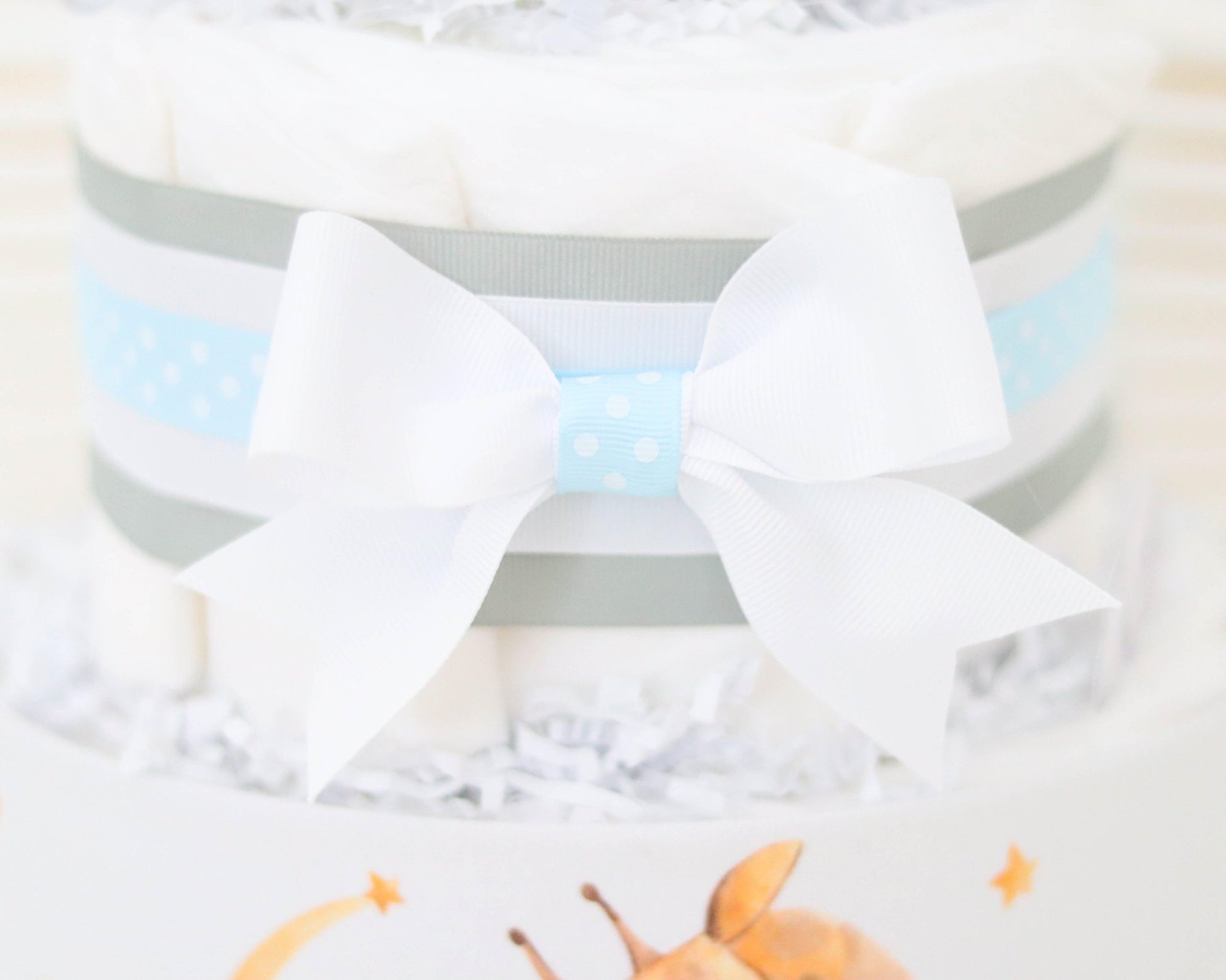 Sleeping Animals Diaper Cake - Blue - Baby Blossom Company