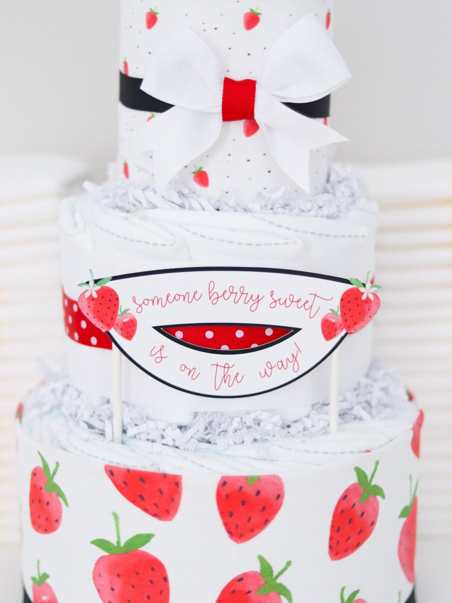 Strawberry Diaper Cake - Baby Blossom Company