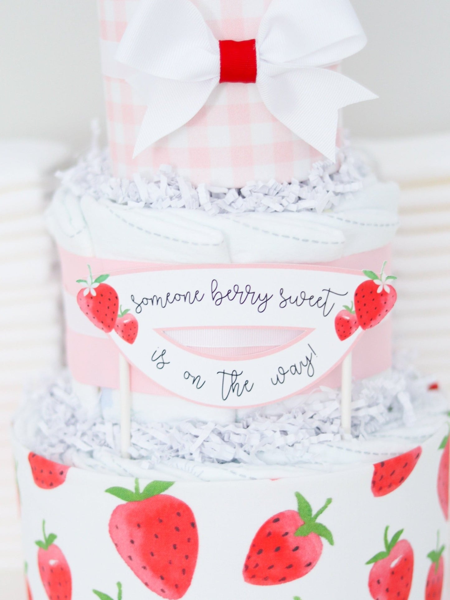 Strawberry Diaper Cake - Baby Blossom Company