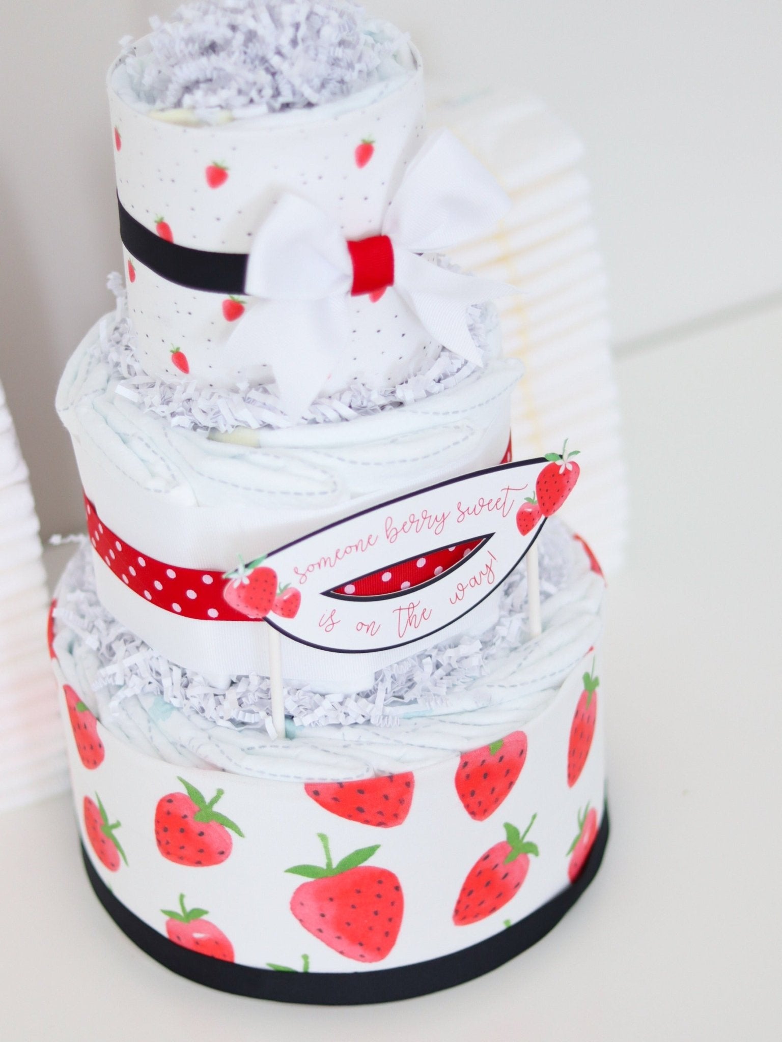 Strawberry Diaper Cake - Baby Blossom Company