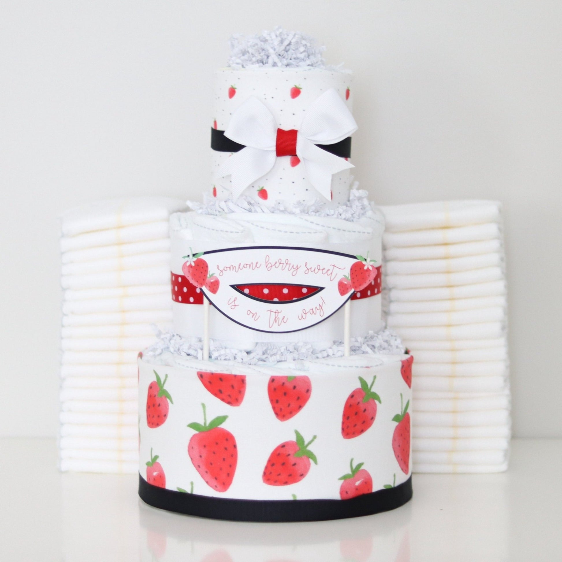 Strawberry Diaper Cake - Baby Blossom Company