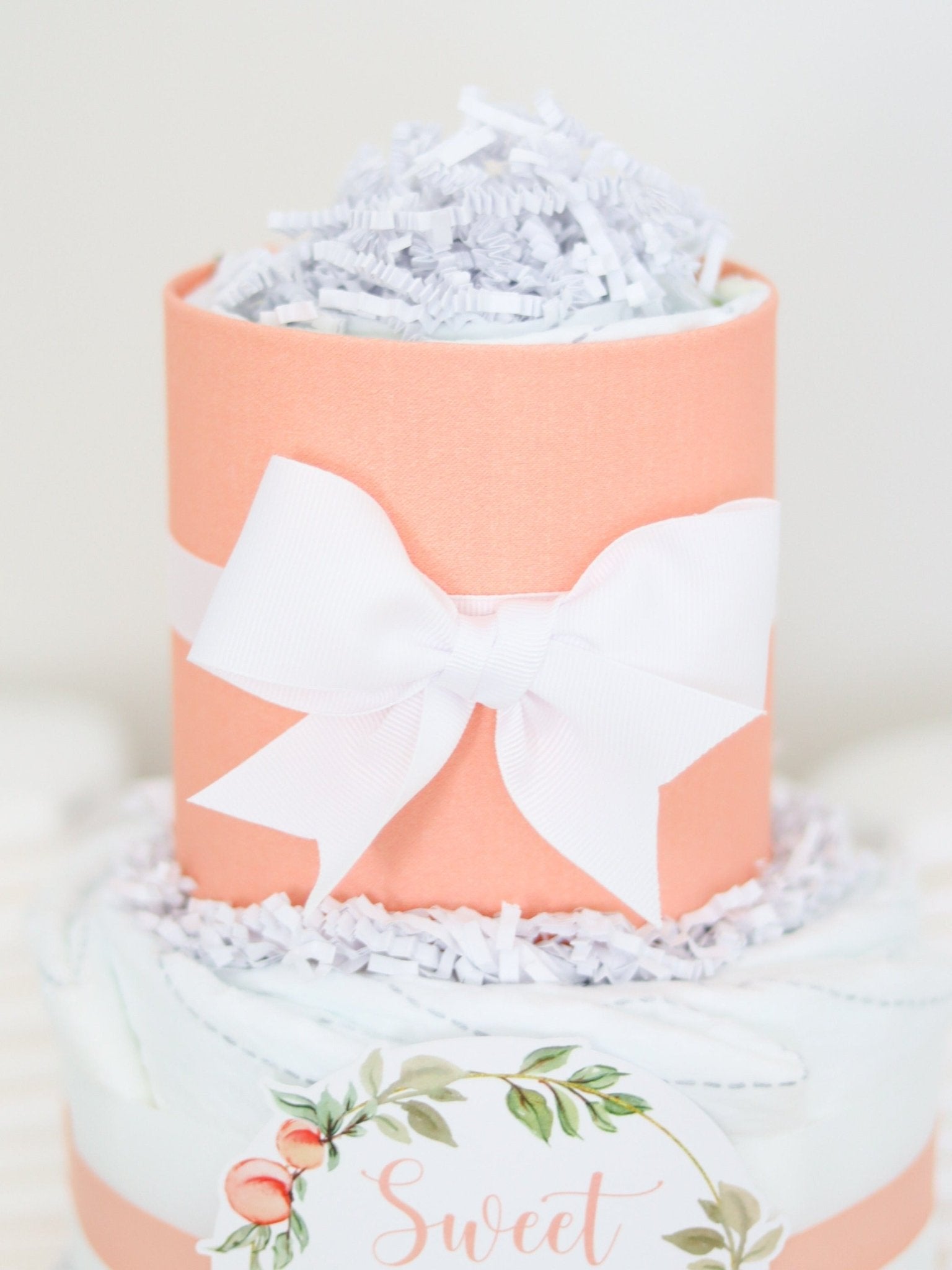 Sweet Peach Diaper Cake - Baby Blossom Company