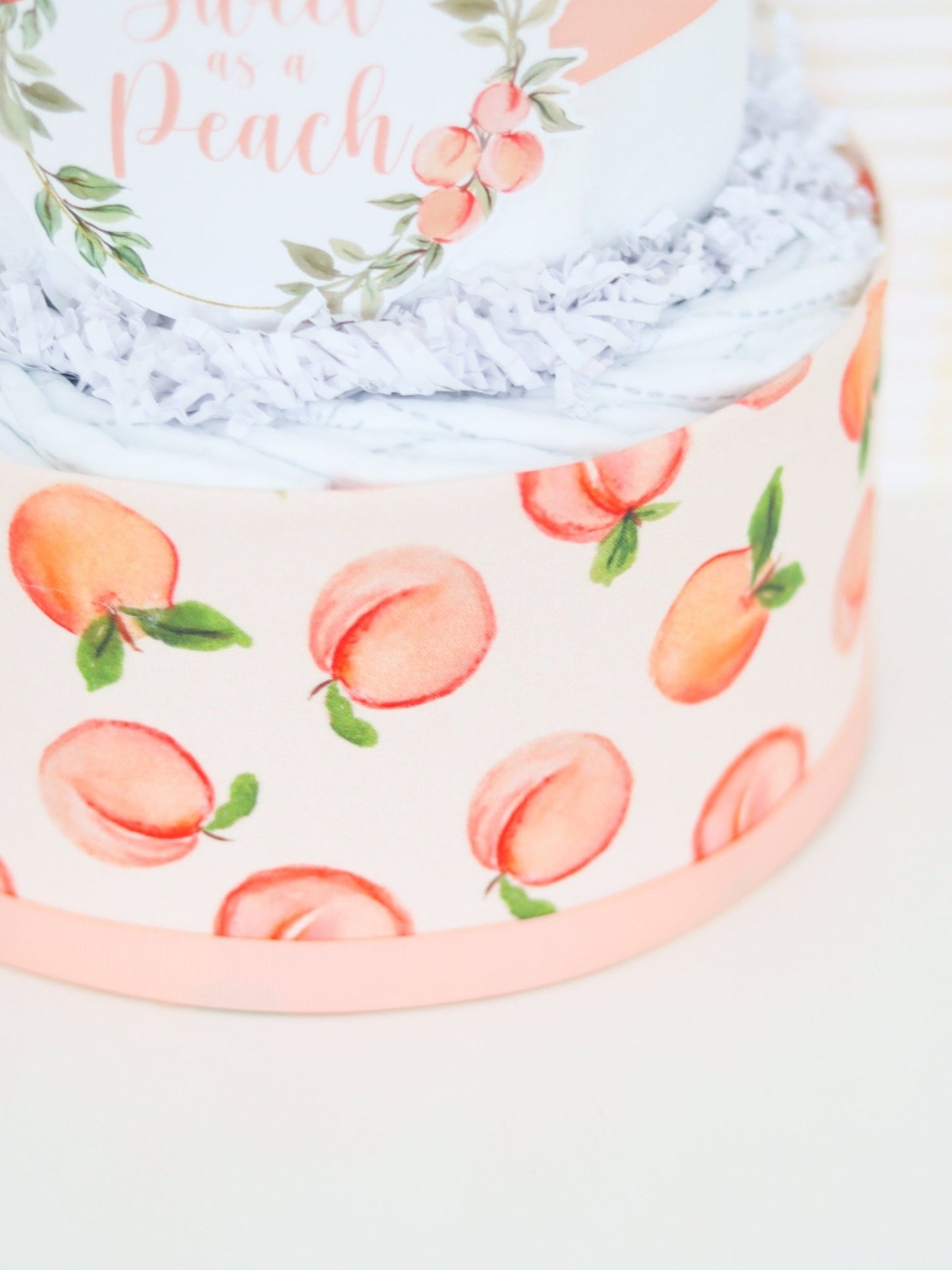 Sweet Peach Diaper Cake - Baby Blossom Company