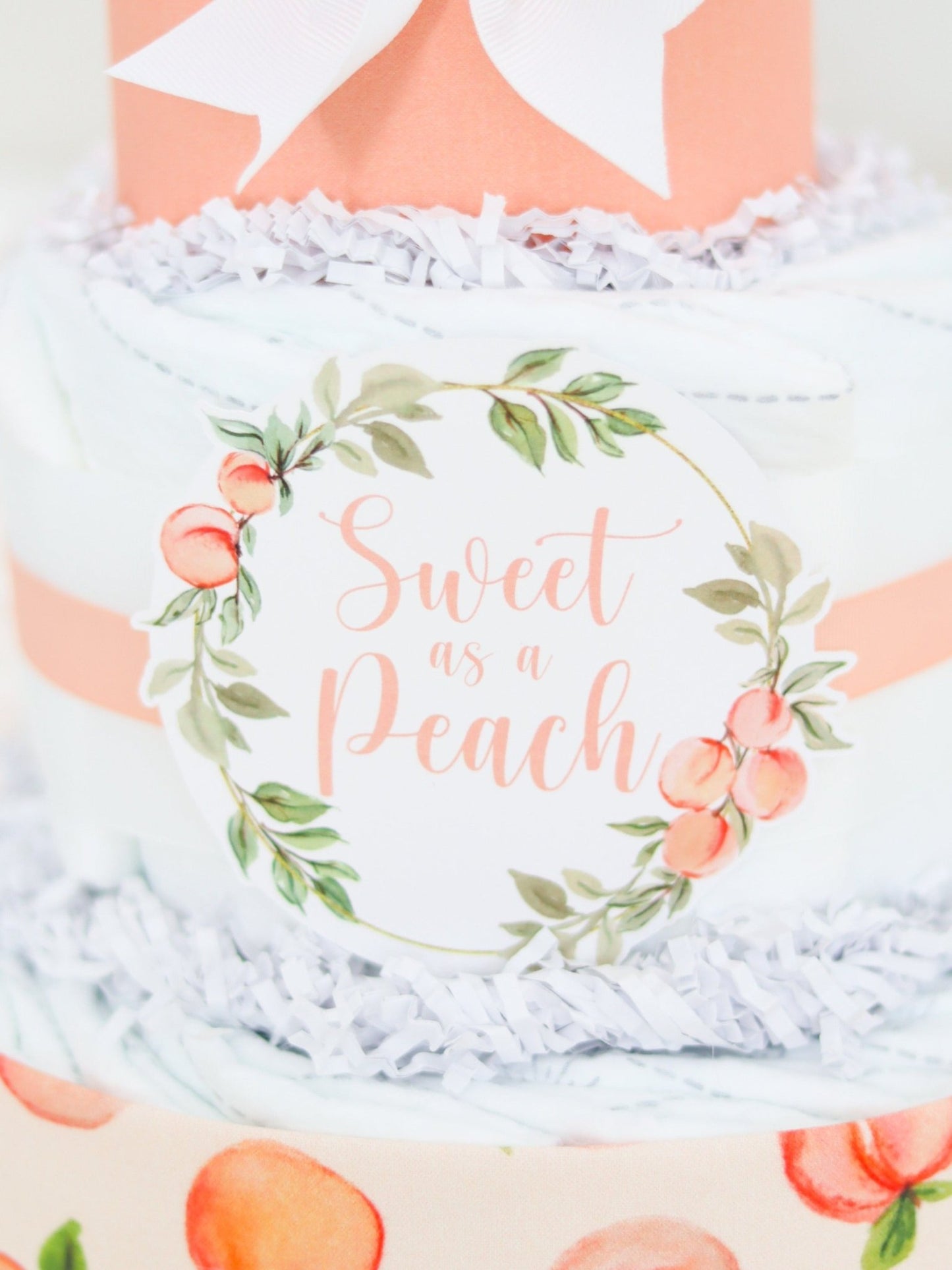 Sweet Peach Diaper Cake - Baby Blossom Company