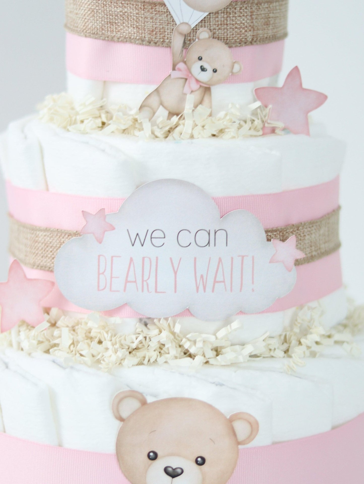 Teddy Bear Diaper Cake Collection - Pink - Baby Blossom Company
