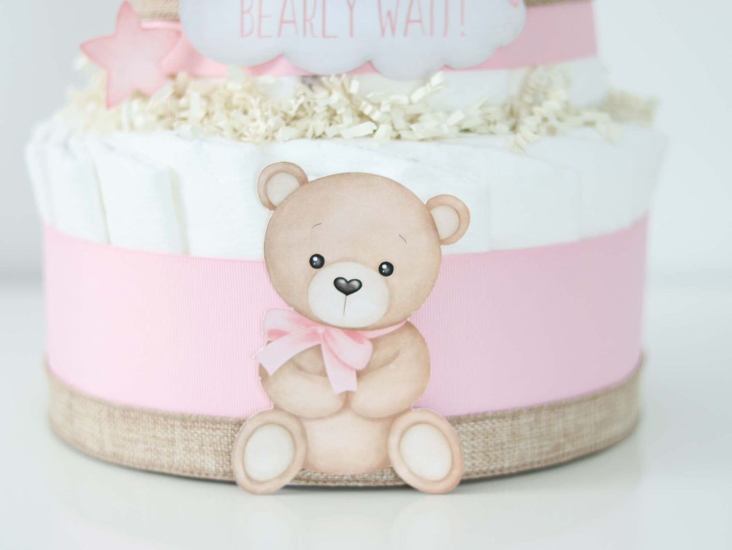 Teddy Bear Diaper Cake Collection - Pink - Baby Blossom Company